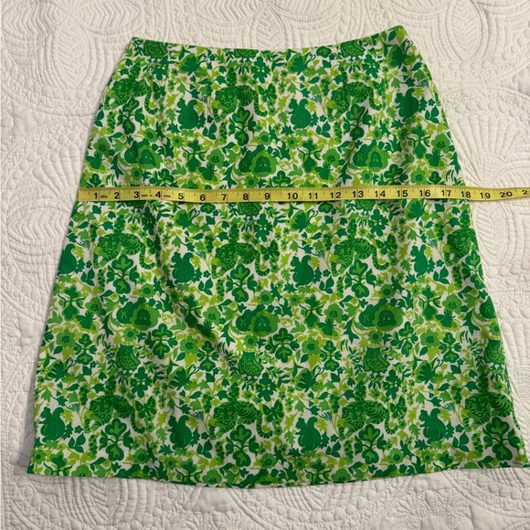 Vintage 1970s “The Lilly” Lilly Pulitzer Mini Skirt Green White Lions Owls - Picture 10 of 11